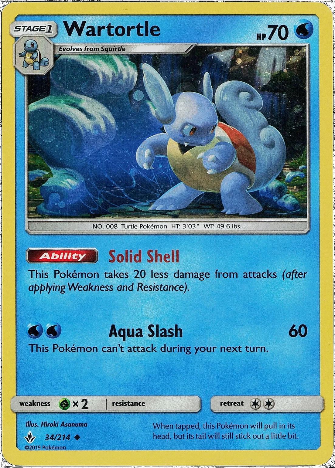 Unbroken Bonds Wartortle [Holo] Pokémon card